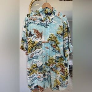 Ralph Lauren POLO  Multicolor Scenic Print Casual Button Down Shirt